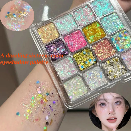 Magic Sparkle 16 Color Eyeshadow Palette Pearl Matte Korean Cosmetics Christmas Gift for Girls
