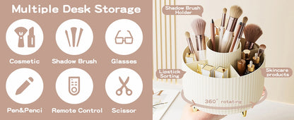 360° Rotating Makeup Cosmetic Storage Organizer Box Space-Saving Spinning Holder for Countertop Vanity Shower Bedroom Bathroom
