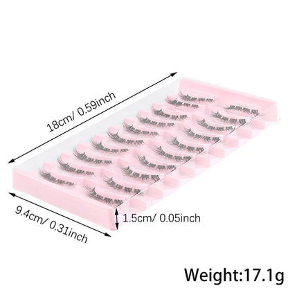 10 Pairs Natural False Eyelashes 3D Eyelash Lift Cosmetics Soft Wispy Fluffy False Eyelashes Extension Eyelash Make Up Tools