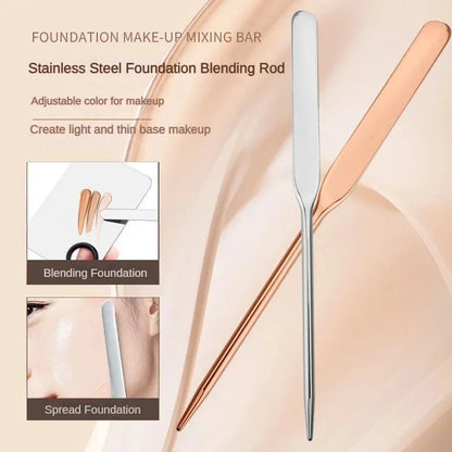 1/2/3Pcs Spatula and Stainless Steel Mixing Palette,Nail Art And Cosmetic Mixing Tool For Foundation,Makeup Artist Mixing Tools