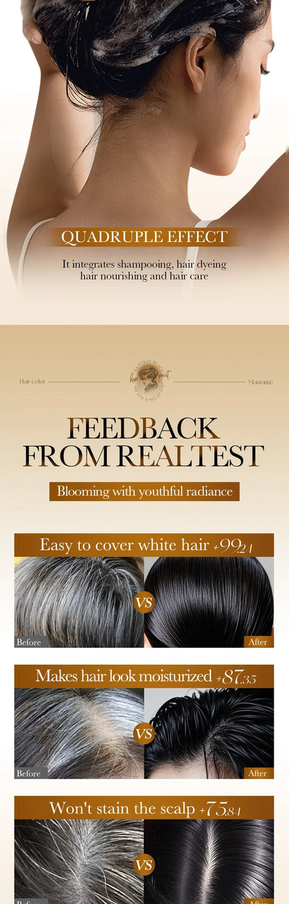 10 Pcs Fast Black Hair Shampoo 15 Mins Fast Become Black Hair Dye Herb Natural Hair Care Restore Colorant Shampoo Hair Care