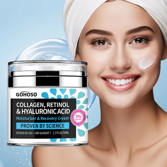 ENVISHA Skin Care Collagen Retinol Hyaluronic Acid Face Cream Firming Whitening Anti-Aging Wrinkle Moisturizing Hydrating