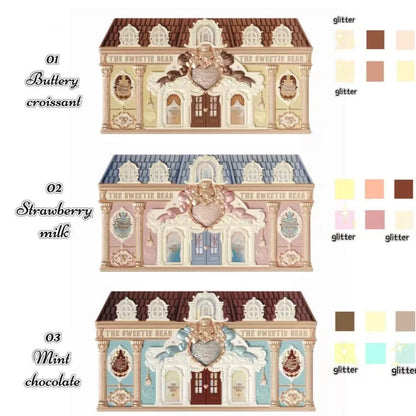 Flower Knows SWEETIE BEAR COLLECTION 6-Color Eye Shadow Palette Makeup Long Lasting Matte Shimmer Finish Eyeshadow Powder