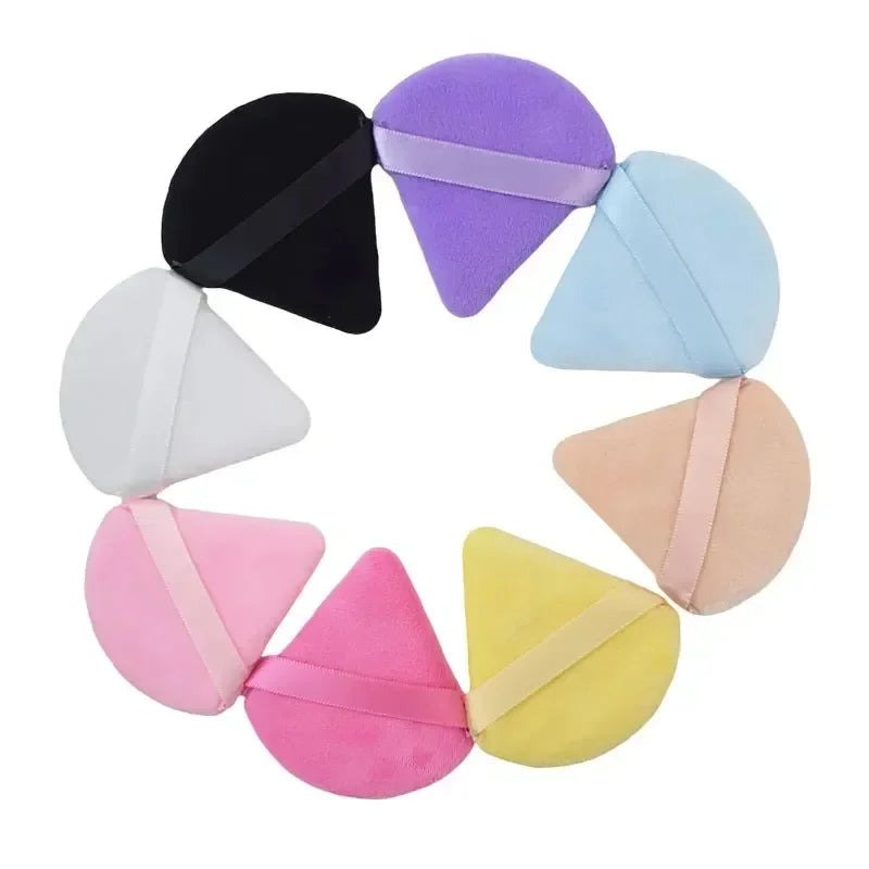 2/5/10/20Pcs Triangle Velvet Powder Puff Mini Face Makeup Sponge Washable Lightweight Cosmetics