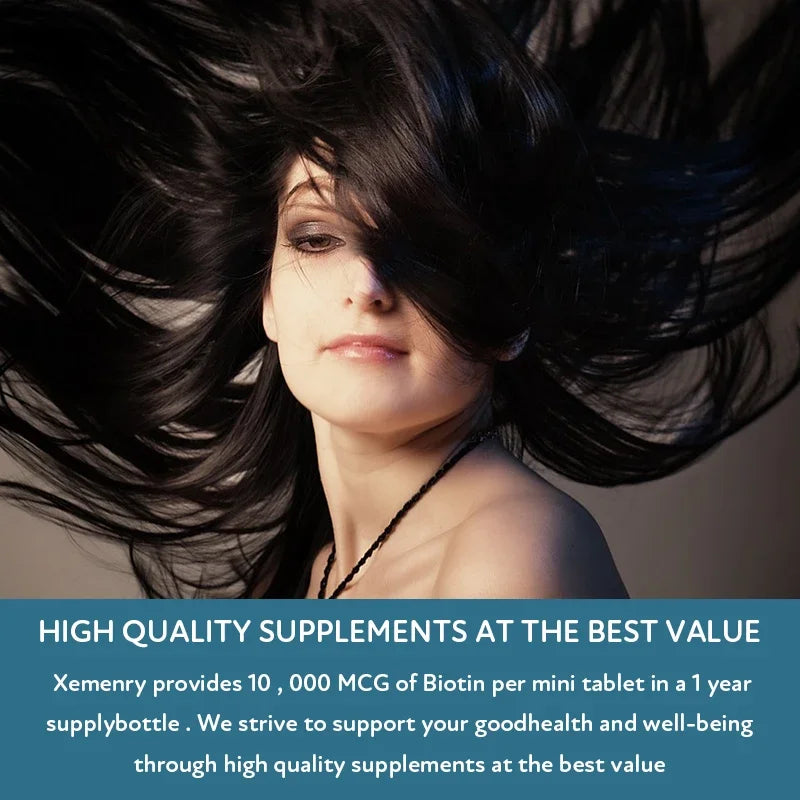 Biotin Capsule Supplement 10000 Mg - Beautiful Hair, Skin and Nails, Dietary Supplement