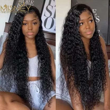 13x4 Lace Frontal Human Hair Wig Deep Water Wave Lace Frontal Wig 200 Density 13x6 HD Lace Deep Water Wave Curly Lace Frontal Wi