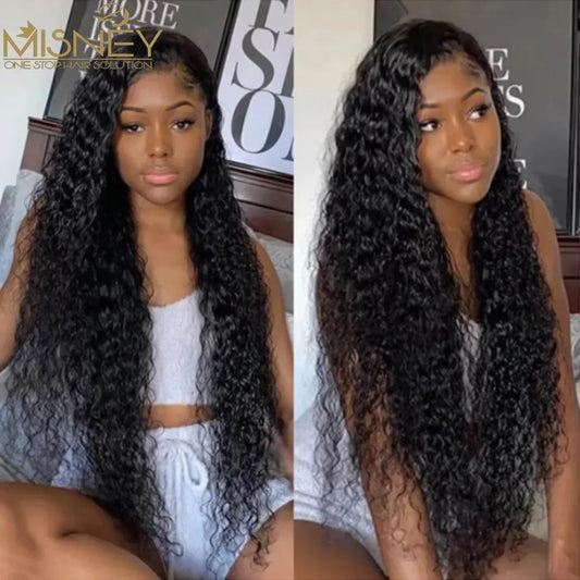 13x4 Lace Frontal Human Hair Wig Deep Water Wave Lace Frontal Wig 200 Density 13x6 HD Lace Deep Water Wave Curly Lace Frontal Wi