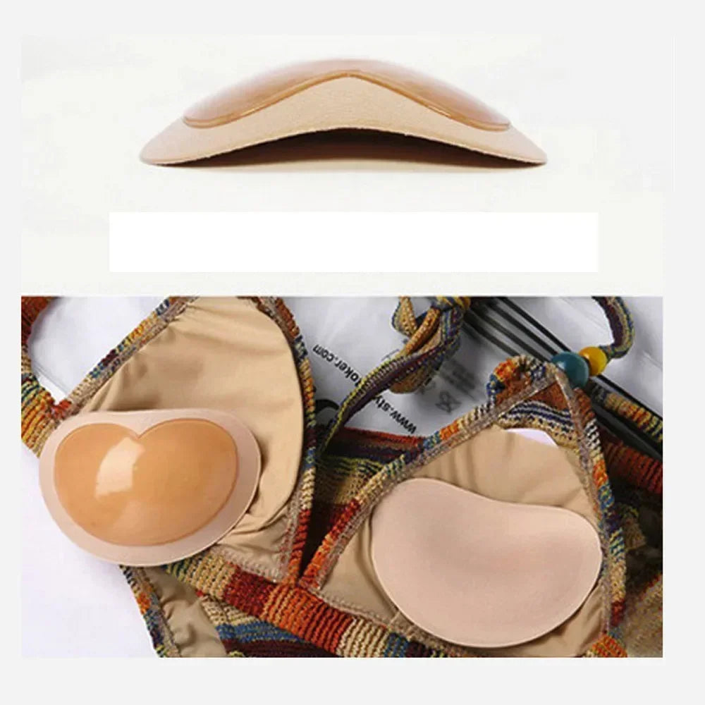 Chest Push Up Sticky Bra Thicker Sponge Bra Pads Breast Lift Up Enhancer Silicone Removeable Inserts Swimsuit Invisible Bra