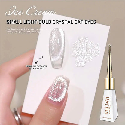 10ml Shiny Rose Red Magnetic Cat Gel Nail Polish Glitter Silk Crystal Cat Eye Gel Nail Polish Shiny Diamond Soak Off UV Gel Varn