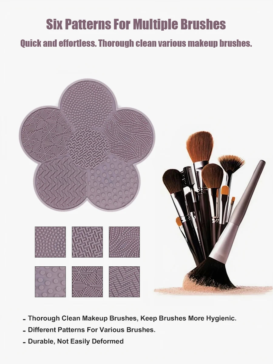 Flower Shape Soft Rubber Makeup Brush Cleaner Pad Cosmetic Sponge Washing Mat Beauty Tool Cleaning Board Scrubber Artist Studio