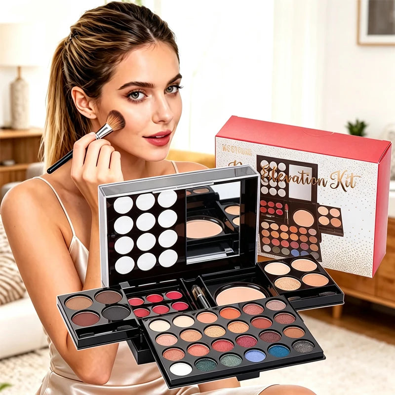 Professional Makeup Kit for Women Full Kit with Mirror, Multi-Functional Makeup Box, Eyeshadow, Blush, Lipstick All in One, Fits The Makeup Well Without Smudging Or Fading, Gifts for Wedding Season And Halloween