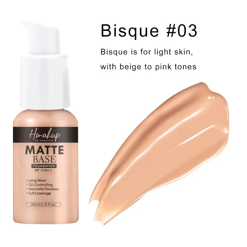 30ml SEPORA 6 Colors Matte Liquid Foundation Oil Control Waterproof Full Coverage Facial Natural Concealer Base Makeup Cosmetics