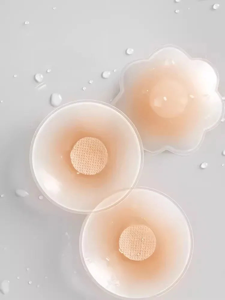12pcs Women Invisible Nipple Cover Stickers Self-adhesive Chest Breast Petals Silicone Lift Up Paddings Reusable Patch Bra Pads