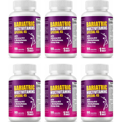 Bariatric Multivitamins Capsules, Support Nutrient Replenishment & Daily Energy for Bariatric Users, Iron Complex 90 Capsules