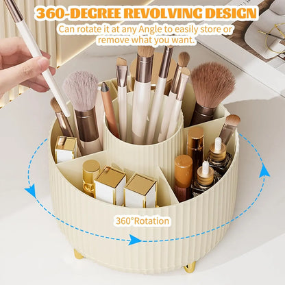 360° Rotating Makeup Cosmetic Storage Organizer Box Space-Saving Spinning Holder for Countertop Vanity Shower Bedroom Bathroom