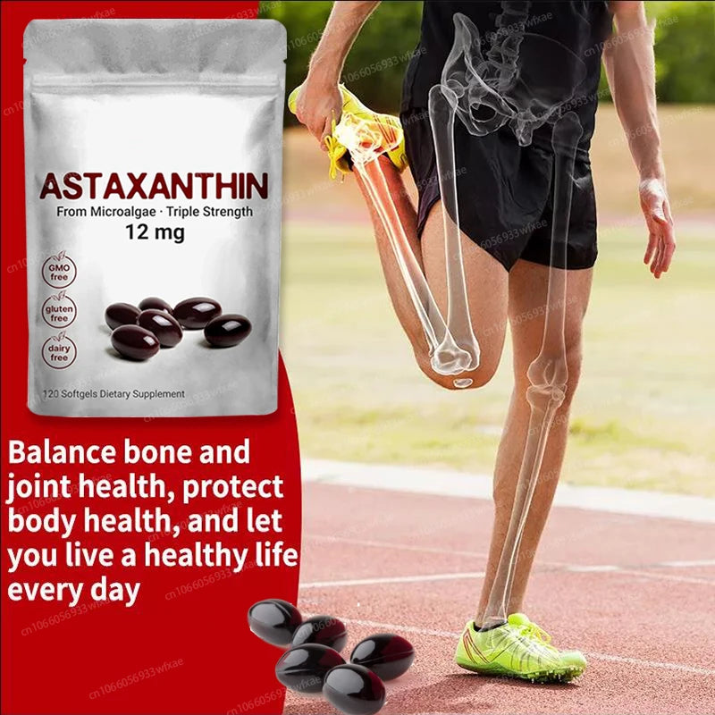 120Softgels Astaxanthin Capsules Support Eye,Joint And Skin Health And Immunity Promote Cardiovascular Health Reduce Blood Clots