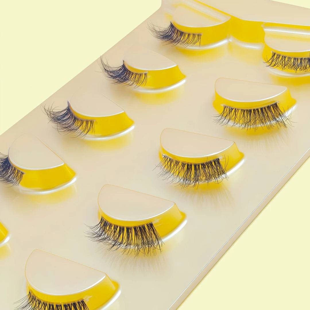5 Pairs Half Strip Clear Band 3D Slim Cat Eye Mink False Eyelashes For Daily Halloween Christmas Black Friday