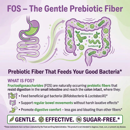 Sugar-Free Fiber Gummies - Spirulina, Milk Thistle, Digestive & Intestinal Health, Metabolism Boost, Natural Fruit Flavor