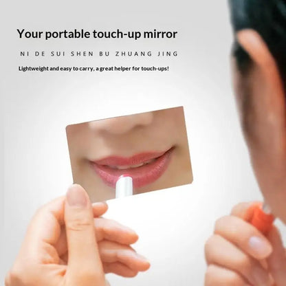 1Pc Portable Mini Stainless Steel Unbreakable Makeup Pocket Mirror Cosmetic.~