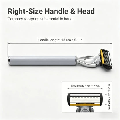 Men's Manual Safety Razor Set, Featuring 6-Layer Stainless Steel Blades and an Aloe vera Lubricating Strip | Perfect as a Gift.