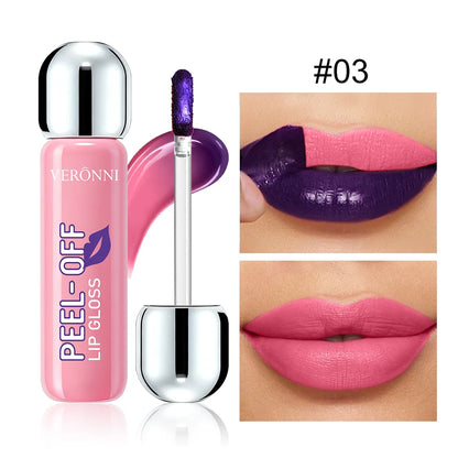 6-Color Peel-Off Lip Gloss, Tear-Off Lip Tint for Lip Makeup, Portable Peelable Lip Stain, Long-Looking Lip Cosmetics for Women