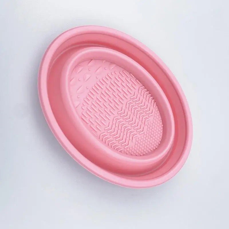 wSoft Silicone Makeup Brush Cleaner Folding Powder Puff Cleaning Bowl Eyeshadow Brushes Wash Clean Mat Beauty Tools Scrubber Box