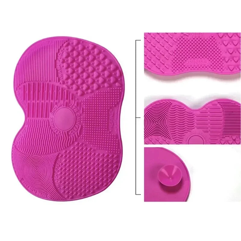 1/2/3Pcs Brush Cleaner Scrubbe Board Cosmetic Makeup Brush Washing Silicone Gel Cleaning Mat Foundation Makeup Brush Cleaner Pad
