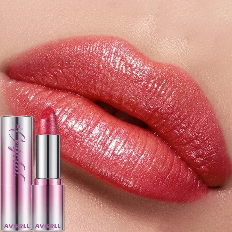 14Color Metallic Violet Lipstick Polarizing Pigment Diamond Glitter Lipgloss Waterproof Lasting Gold Pearl Shine Sexy Lip Makeup