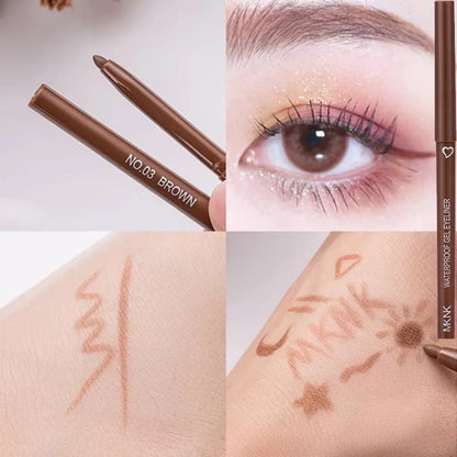 1/6Pcs 2 In 1 Eyeliner Lip Liner Gel Pencil Waterproof Long-lasting White Black Brown Easy Wear Eyeliner Makeup Eye Cosmetic