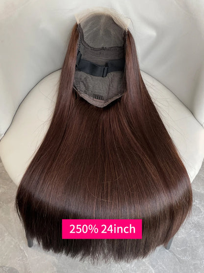 20 22 24 Inch 5x5 Transparent Bone Straight #2 Color 13x4 13x6 Lace Frontal Wig 250 Density Vietnamese Human Hair Wigs For Women
