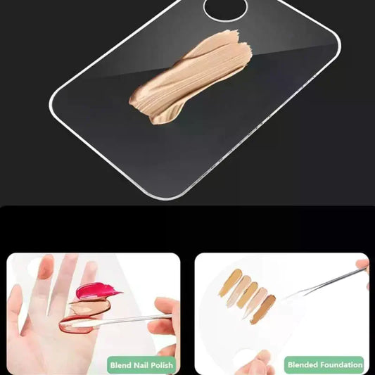 2Pcs Transparent Acrylic Makeup Palette Liquid Foundation Mixing Cream Manual Cosmetic Beauty Makeup Mixer Beauty Tool