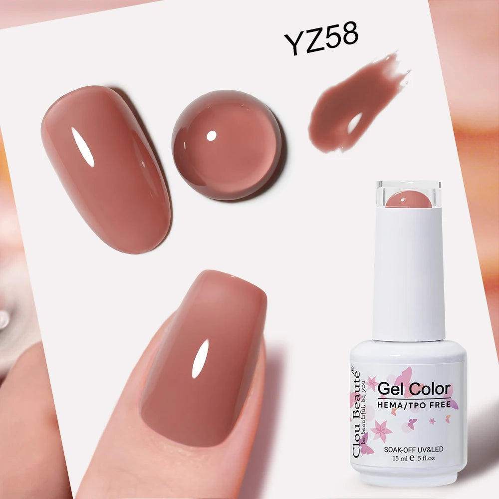 Clou Beaute 15ml Nail Gel Polish Vernis Semi Permanent UV Soak off Varnish Tpo Free Nail Polish Nail Art Gel Lacquer