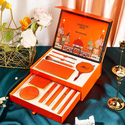 Orange Style Makeup Set Lipstick Mascara  Cosmetics Gift Set Kit Christmas New Year Gift Valentine's Day Gift