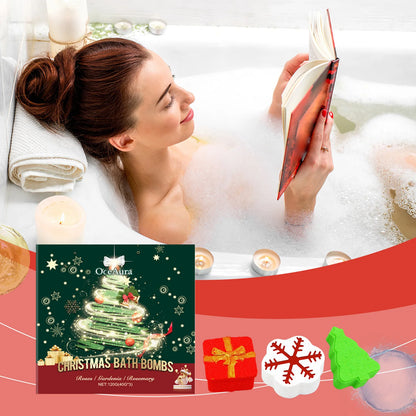 OceAura Christmas Bath Ball Gifts Deep Moisturize Bathroon Supplies Relax Mood Lasting Fragrance Body Exfoliating Spa Bath Bombs