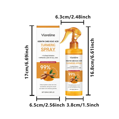 Kojic Acid Turmeric Exfoliating Spray Gentle Exfoliating Hydrating Moisturizer Smooth Brightening Dead Skin Calluses Removal