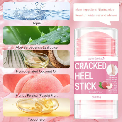 Peach Moisturizing Cream Stick, Deeply Hydrating, Suitable for Dry Skin, Hands, and Feet, Rich in Moisture, Suitable for Dry and Cracked Soles and Heels, Nourishing