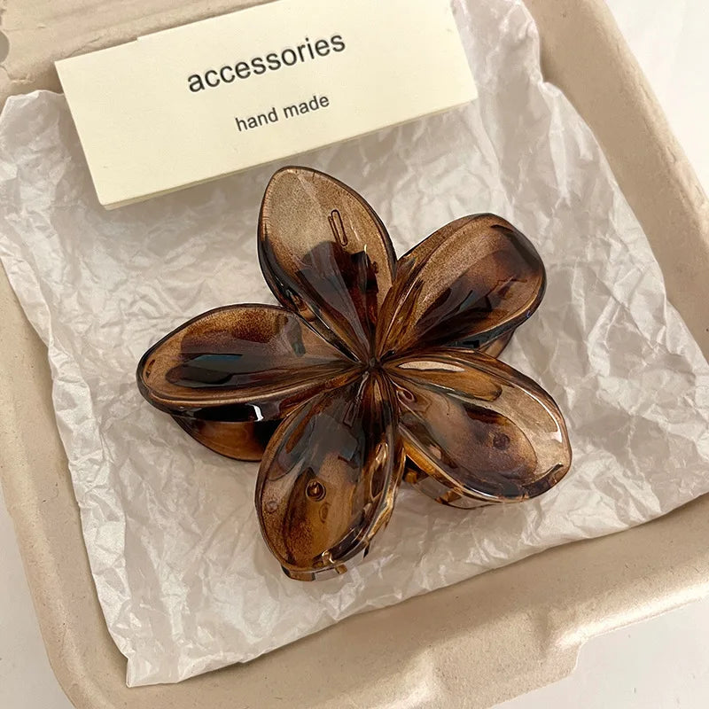 Leopard Print Flower Hair Claw Clips Women Girls Hawaiian Gradient Hairpins Hair accessories Shark Barrettes Sweet Shark Claws