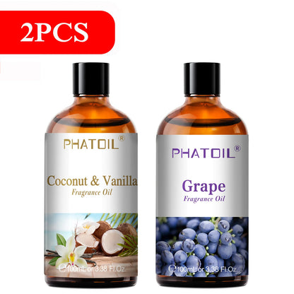 PHATOIL 2/3pcs 100ml Fruit Fragrance Oil For Aromatherapy Coconut & Vanilla Lime Mango Strawberry Cherry Aroma Essential Oils