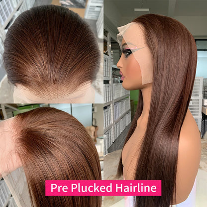 20 22 24 Inch 5x5 Transparent Bone Straight #2 Color 13x4 13x6 Lace Frontal Wig 250 Density Vietnamese Human Hair Wigs For Women