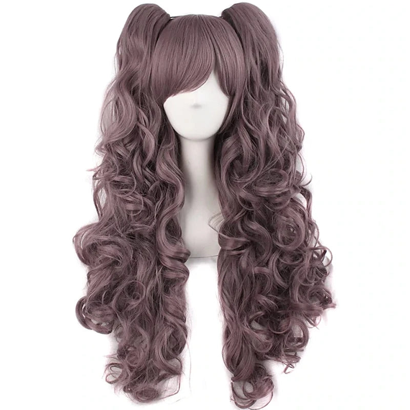 HAIRJOY Synthetic Hair  Wavy Pink Ponytail Wig for Jean Cosplay Game Princess  Anime Wigs with Hair Pigtails Bangs Halloween Wig