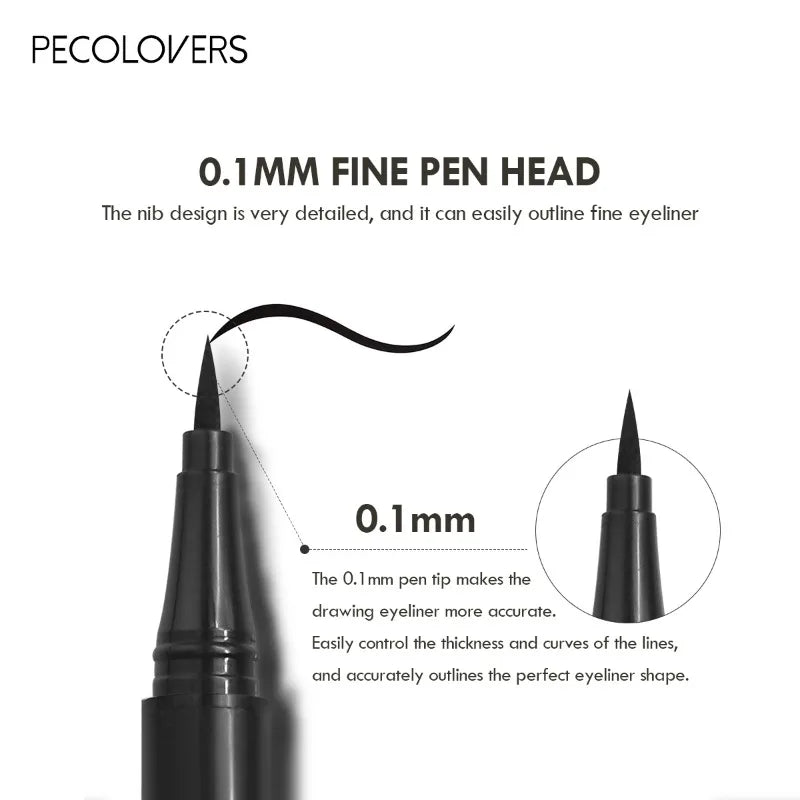 5PCS/Set Smooth Liquid Eyeliner Pen, Waterproof, Long-lasting Makeup, Black, Ultra-fine Pen Tip,Create A Charming Eye Makeup