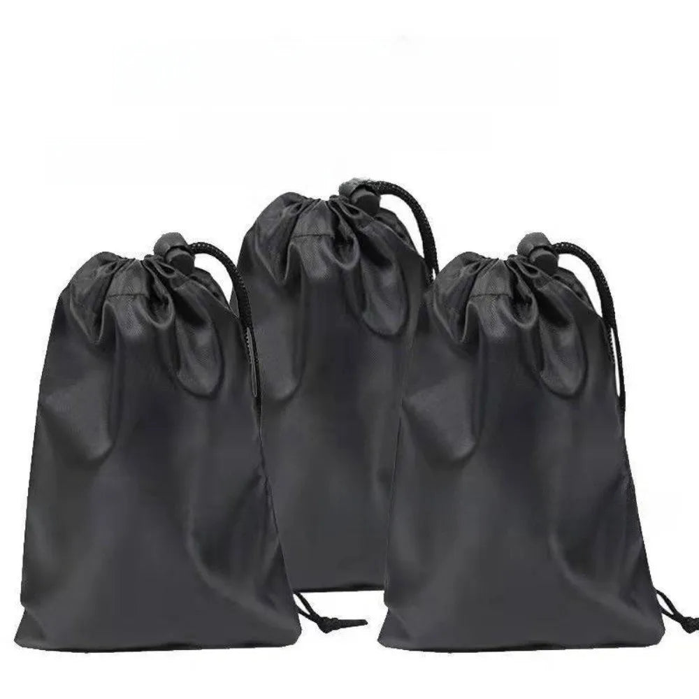 New Drawst Closure Drawstring Storage Pouch Portable Nylon Drawstring Bags Waterproof Black Makeup Bags Travel Storage