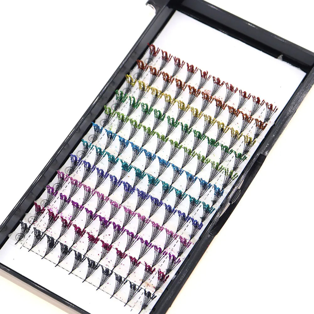120-Piece Fluorescent/COLORFUL Shiny Dust Eyelashes Lightweight for Halloween Christmas Masquerade Parties Festive Shows