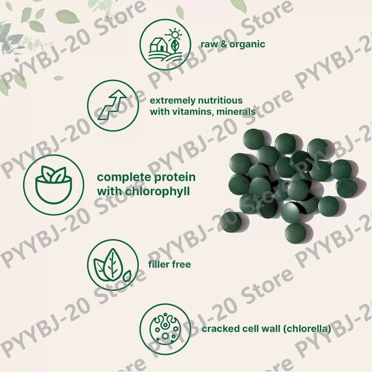 Organic Spirulina & Chlorella 720 Tablets – Broken Cell Wall, Chlorophyll Rich, Supports Daily Energy, Immunity & Vitality