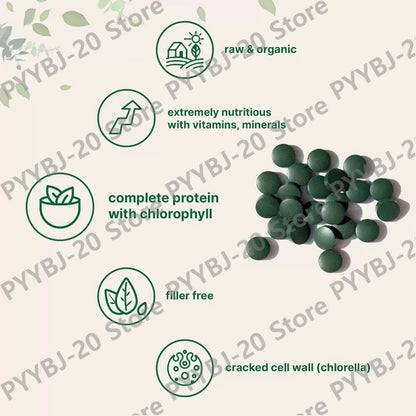 Organic Spirulina & Chlorella 720 Tablets – Broken Cell Wall, Chlorophyll Rich, Supports Daily Energy, Immunity & Vitality