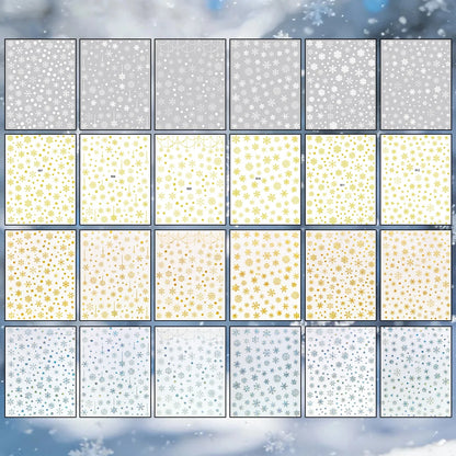 4 to 24 Sheets Xmas Snowflake Gold Silver Blue Holographic Self-Adhesive Winter Christmas Decor DIY Manicure Nail Art Stickers