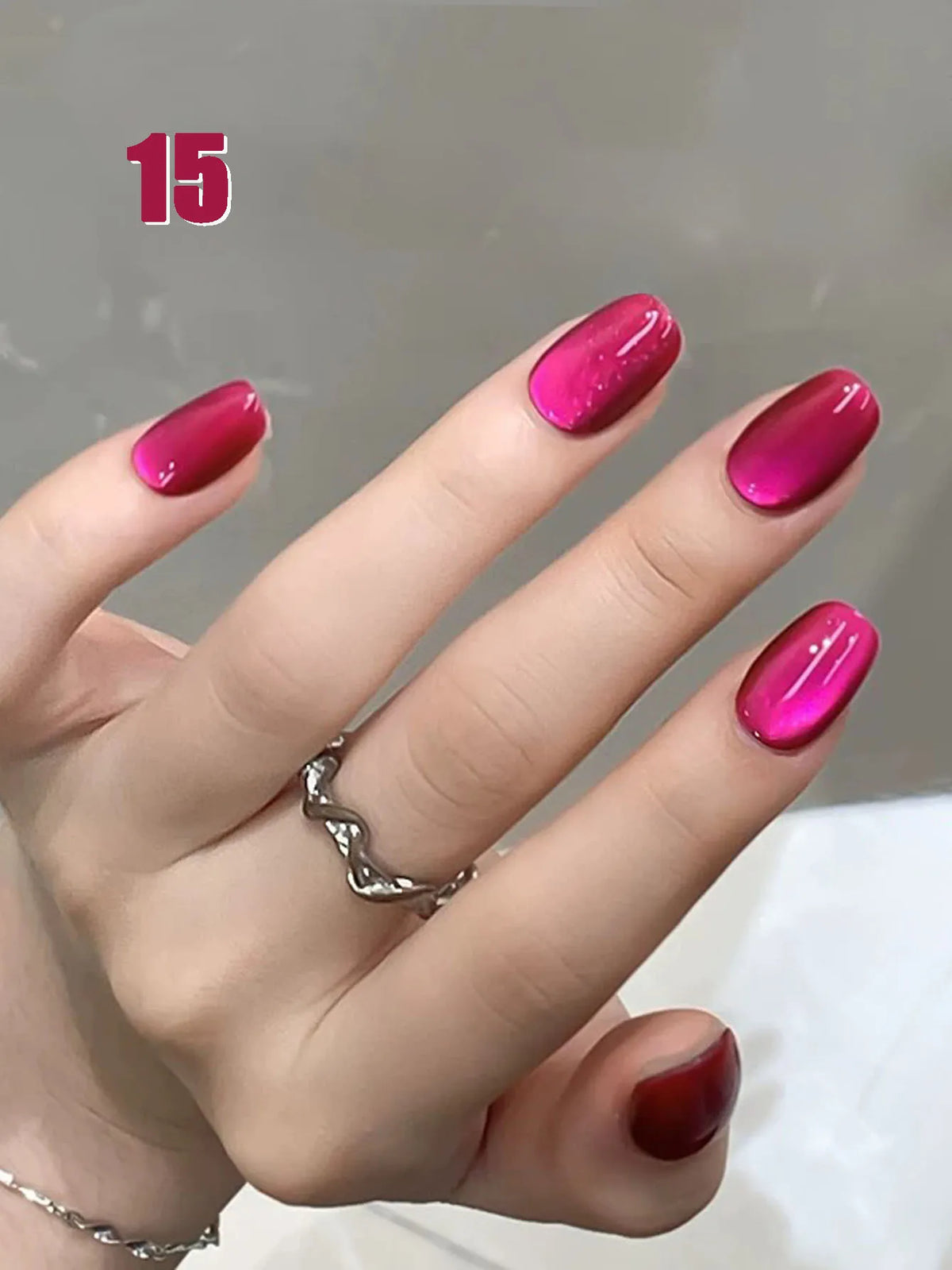 MN 12ML 1-21PCS Hot Selling Red through Half the Sky Cat Eye Nail Polish New Whitening Glass Bead Cat Eye Nail Polish Nail Art