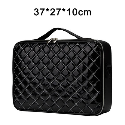 Waterproof PU Leather Cosmetic Bag Professional Large Capacity Storage Make Up Handbag Case Travel Toiletry Makeup Bag For Women