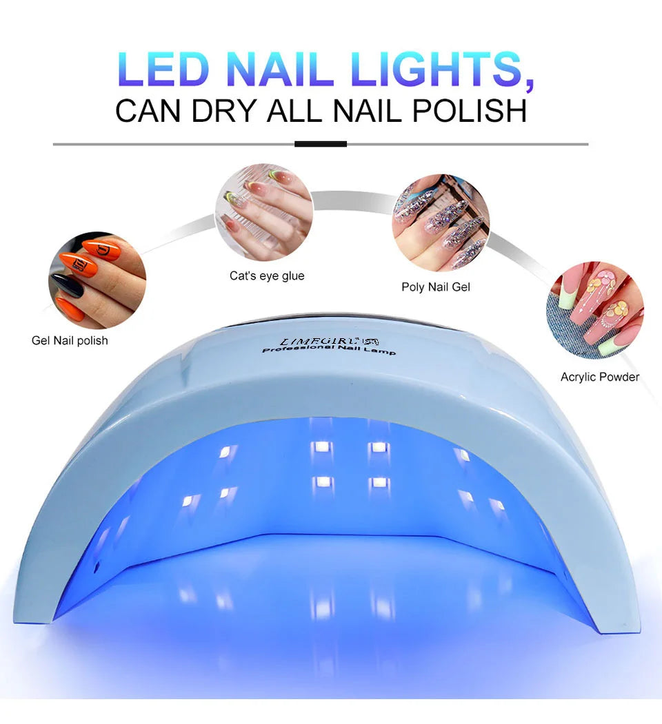 LIMEGIRL 24LED UV Lamp for Nails Gel Polish Varnish Drying With LED Display And Motion Sensing Professional Manicure UV Lamp for Acrylic Resin Dryer Home Use Tool