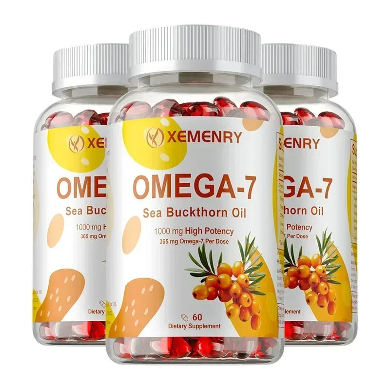 OMEGA-7 Sea Buckthorn Oil - Supports Skin, Cardiovascular, Digestive and Liver Health, Boosts Energy, Immunity, Antioxidant Vega